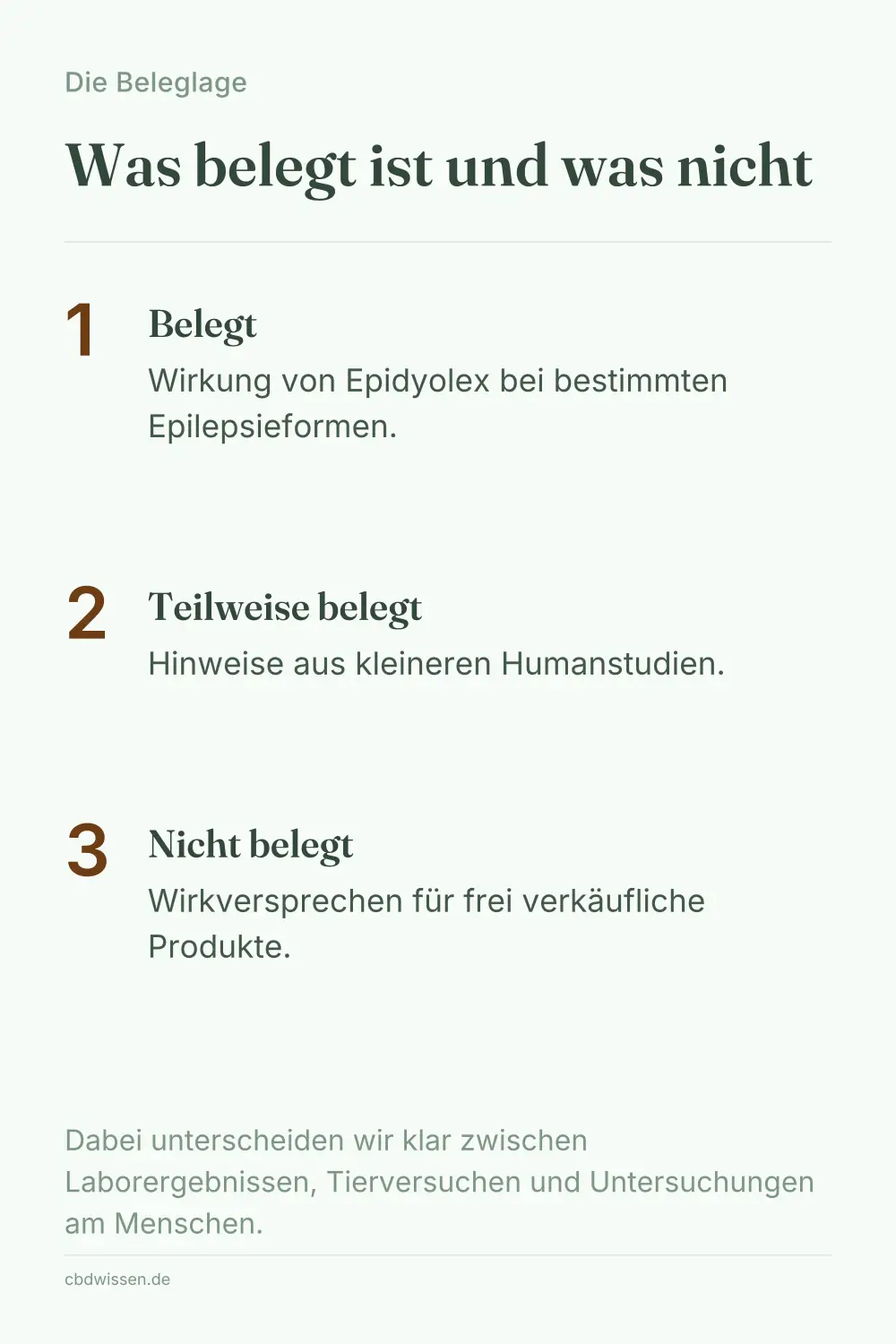 Infografik: Was belegt ist und was nicht — Die Beleglage