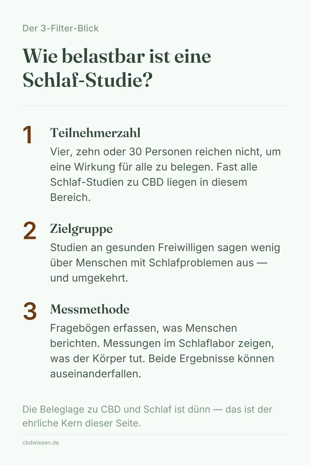 Infografik: Der 3-Filter-Blick mit den drei Prüffragen Teilnehmerzahl, Zielgruppe und Messmethode
